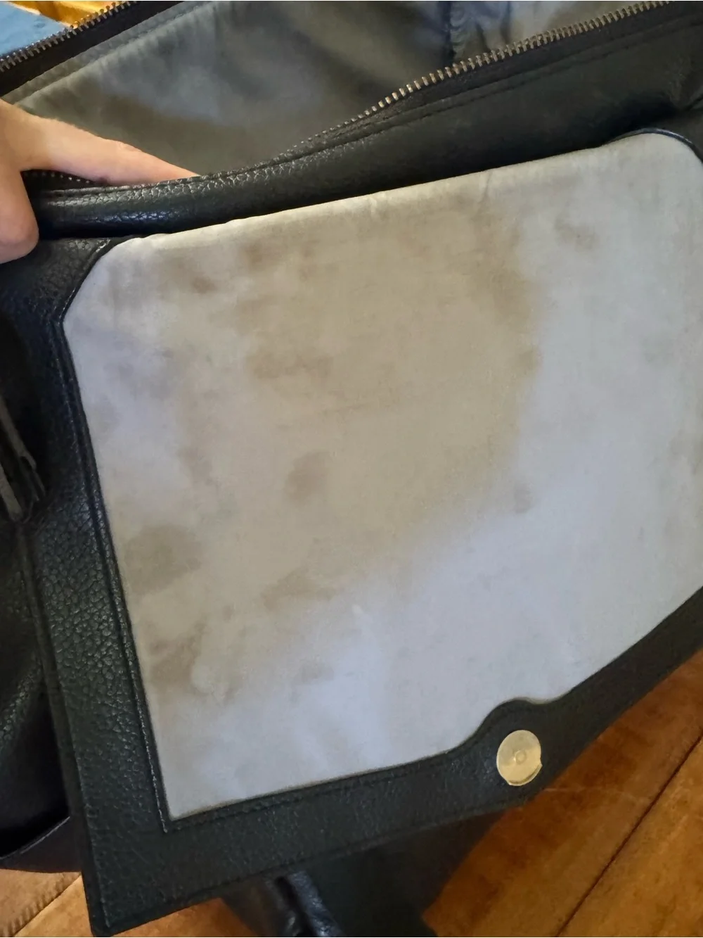 Freshly Picked Black Faux Leather Diaper Backpack